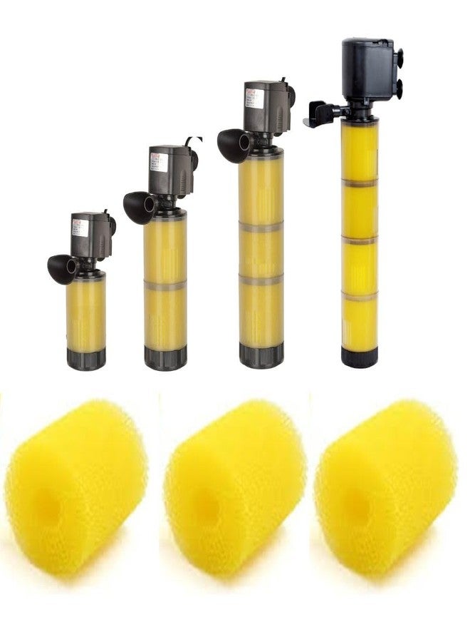 TRADESK Anky Aquarium Yellow Sponge Filter Replacement, Pack of 5, for Round Internal Filters - Image 2